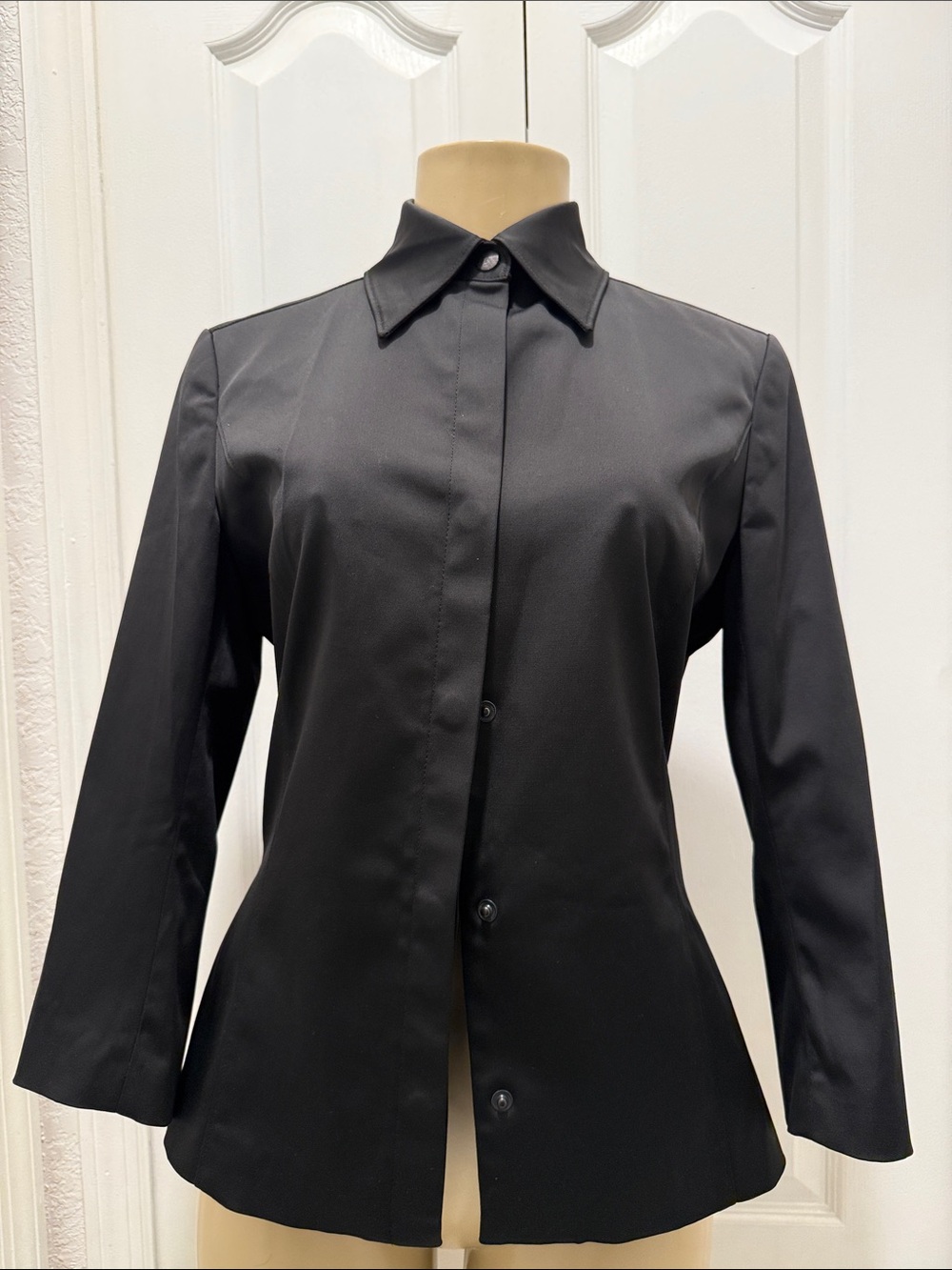 Women's Black Button-Front Blazer Jacket